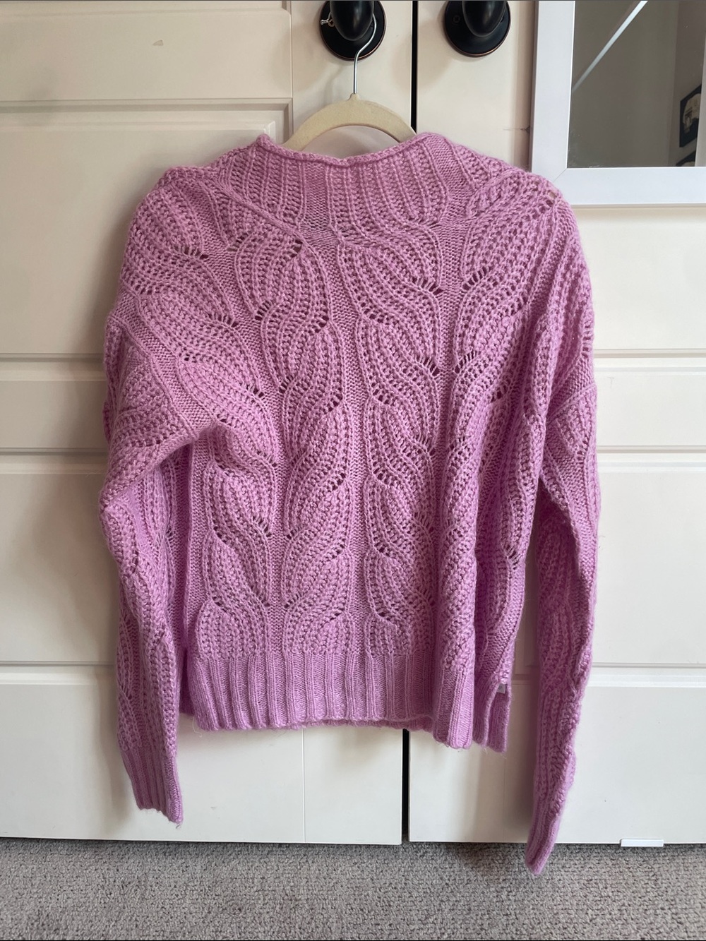 J. Crew Light Pink Cable Turtleneck Sweater